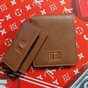 Renoma Paris Brown Textured Wallet And Key Holder